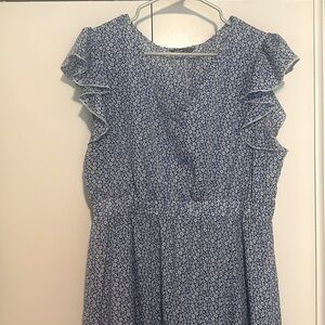 Blue floral maxi dress, size XL